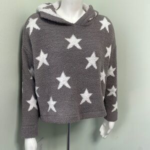 Revolve x Maronie Sweatshirt Oversized Lounge Star Fleece Gray and White Medium